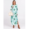 image:imageANRABESS Womens Long Sleeve Maxi Dresses 2026 Fall Outfits Casual Loose Split Travel Vacation T Shirt Dress with PocketsFloral Green White