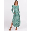 image:imageANRABESS Womens Long Sleeve Maxi Dresses 2026 Fall Outfits Casual Loose Split Travel Vacation T Shirt Dress with PocketsFloral Lake Blue
