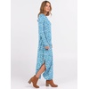 image:imageANRABESS Womens Long Sleeve Maxi Dresses 2026 Fall Outfits Casual Loose Split Travel Vacation T Shirt Dress with PocketsFloral Light Blue White