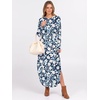 image:imageANRABESS Womens Long Sleeve Maxi Dresses 2026 Fall Outfits Casual Loose Split Travel Vacation T Shirt Dress with PocketsFloral Lily