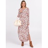 image:imageANRABESS Womens Long Sleeve Maxi Dresses 2026 Fall Outfits Casual Loose Split Travel Vacation T Shirt Dress with PocketsFloral Pink