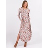 image:imageANRABESS Womens Long Sleeve Maxi Dresses 2026 Fall Outfits Casual Loose Split Travel Vacation T Shirt Dress with PocketsFloral Pink