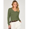 image:imageANRABESS Womens Long Sleeve V Neck Ribbed Sweaters Shirts  Slim Fit Tops Lightweight Soft Knit Pullover Business Casual Outfits Work Office AllDay Wear Fall Winter Layer ClothingArmy Green