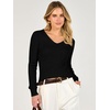 image:imageANRABESS Womens Long Sleeve V Neck Ribbed Sweaters Shirts  Slim Fit Tops Lightweight Soft Knit Pullover Business Casual Outfits Work Office AllDay Wear Fall Winter Layer ClothingBlack