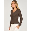 image:imageANRABESS Womens Long Sleeve V Neck Ribbed Sweaters Shirts  Slim Fit Tops Lightweight Soft Knit Pullover Business Casual Outfits Work Office AllDay Wear Fall Winter Layer ClothingBrown