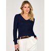 image:imageANRABESS Womens Long Sleeve V Neck Ribbed Sweaters Shirts  Slim Fit Tops Lightweight Soft Knit Pullover Business Casual Outfits Work Office AllDay Wear Fall Winter Layer ClothingNavy Blue