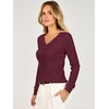 image:imageANRABESS Womens Long Sleeve V Neck Ribbed Sweaters Shirts  Slim Fit Tops Lightweight Soft Knit Pullover Business Casual Outfits Work Office AllDay Wear Fall Winter Layer ClothingDrak Red