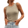 image:imageANRABESS Womens Summer Tank Tops Sweater Vest Wool Blend Lightweight Sleeveless Crew Neck Casual Travel Going Out ShirtsAlmond