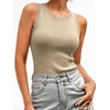 image:imageANRABESS Womens Summer Tank Tops Sweater Vest Wool Blend Lightweight Sleeveless Crew Neck Casual Travel Going Out ShirtsAlmond