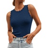 image:imageANRABESS Womens Summer Tank Tops Sweater Vest Wool Blend Lightweight Sleeveless Crew Neck Casual Travel Going Out ShirtsDark Teal