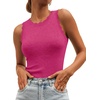 image:imageANRABESS Womens Summer Tank Tops Sweater Vest Wool Blend Lightweight Sleeveless Crew Neck Casual Travel Going Out ShirtsHot Pink