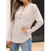 image:imageANRABESS Long Sleeve Shirts for Women Henley Tops Dressy Casual TShirts Blouses 2026 Fall Lightweight SweatersBegie