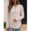 image:imageANRABESS Long Sleeve Shirts for Women Henley Tops Dressy Casual TShirts Blouses 2026 Fall Lightweight SweatersBegie