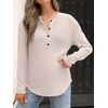image:imageANRABESS Long Sleeve Shirts for Women Henley Tops Dressy Casual TShirts Blouses 2026 Fall Lightweight SweatersBegie