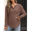 image:imageANRABESS Long Sleeve Shirts for Women Henley Tops Dressy Casual TShirts Blouses 2026 Fall Lightweight SweatersBrown