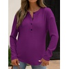 image:imageANRABESS Long Sleeve Shirts for Women Henley Tops Dressy Casual TShirts Blouses 2026 Fall Lightweight SweatersDeep Purple