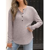 image:imageANRABESS Long Sleeve Shirts for Women Henley Tops Dressy Casual TShirts Blouses 2026 Fall Lightweight SweatersDusty Apricot