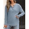 image:imageANRABESS Long Sleeve Shirts for Women Henley Tops Dressy Casual TShirts Blouses 2026 Fall Lightweight SweatersLight Blue