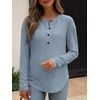 image:imageANRABESS Long Sleeve Shirts for Women Henley Tops Dressy Casual TShirts Blouses 2026 Fall Lightweight SweatersLight Blue