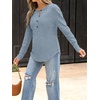 image:imageANRABESS Long Sleeve Shirts for Women Henley Tops Dressy Casual TShirts Blouses 2026 Fall Lightweight SweatersLight Blue