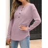 image:imageANRABESS Long Sleeve Shirts for Women Henley Tops Dressy Casual TShirts Blouses 2026 Fall Lightweight SweatersPink