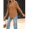 image:imageANRABESS Long Sleeve Shirts for Women Henley Tops Dressy Casual TShirts Blouses 2026 Fall Lightweight SweatersRust Orange