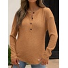 image:imageANRABESS Long Sleeve Shirts for Women Henley Tops Dressy Casual TShirts Blouses 2026 Fall Lightweight SweatersRust Orange