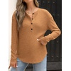 image:imageANRABESS Long Sleeve Shirts for Women Henley Tops Dressy Casual TShirts Blouses 2026 Fall Lightweight SweatersRust Orange
