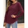 image:imageANRABESS Long Sleeve Shirts for Women Henley Tops Dressy Casual TShirts Blouses 2026 Fall Lightweight SweatersRust Red