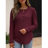 image:imageANRABESS Long Sleeve Shirts for Women Henley Tops Dressy Casual TShirts Blouses 2026 Fall Lightweight SweatersRust Red