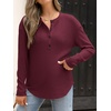 image:imageANRABESS Long Sleeve Shirts for Women Henley Tops Dressy Casual TShirts Blouses 2026 Fall Lightweight SweatersRust Red