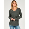 image:imageANRABESS Womens Long Sleeve Waffle Knit Shirts V Neck 2026 Fall Tops Dressy Casual Loose Tunic Basic Tees Winter ClothesArmy Green