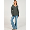 image:imageANRABESS Womens Long Sleeve Waffle Knit Shirts V Neck 2026 Fall Tops Dressy Casual Loose Tunic Basic Tees Winter ClothesArmy Green