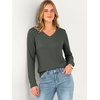 image:imageANRABESS Womens Long Sleeve Waffle Knit Shirts V Neck 2026 Fall Tops Dressy Casual Loose Tunic Basic Tees Winter ClothesArmy Green