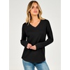 image:imageANRABESS Womens Long Sleeve Waffle Knit Shirts V Neck 2026 Fall Tops Dressy Casual Loose Tunic Basic Tees Winter ClothesBlack