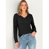 image:imageANRABESS Womens Long Sleeve Waffle Knit Shirts V Neck 2026 Fall Tops Dressy Casual Loose Tunic Basic Tees Winter ClothesBlack