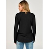 image:imageANRABESS Womens Long Sleeve Waffle Knit Shirts V Neck 2026 Fall Tops Dressy Casual Loose Tunic Basic Tees Winter ClothesBlack