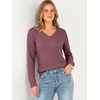 image:imageANRABESS Womens Long Sleeve Waffle Knit Shirts V Neck 2026 Fall Tops Dressy Casual Loose Tunic Basic Tees Winter ClothesMauve