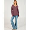 image:imageANRABESS Womens Long Sleeve Waffle Knit Shirts V Neck 2026 Fall Tops Dressy Casual Loose Tunic Basic Tees Winter ClothesMauve