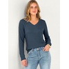 image:imageANRABESS Womens Long Sleeve Waffle Knit Shirts V Neck 2026 Fall Tops Dressy Casual Loose Tunic Basic Tees Winter ClothesNavy Blue