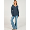 image:imageANRABESS Womens Long Sleeve Waffle Knit Shirts V Neck 2026 Fall Tops Dressy Casual Loose Tunic Basic Tees Winter ClothesNavy Blue