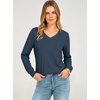 image:imageANRABESS Womens Long Sleeve Waffle Knit Shirts V Neck 2026 Fall Tops Dressy Casual Loose Tunic Basic Tees Winter ClothesNavy Blue