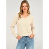 image:imageANRABESS Womens Long Sleeve Waffle Knit Shirts V Neck 2026 Fall Tops Dressy Casual Loose Tunic Basic Tees Winter ClothesParchment