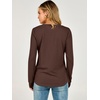 image:imageANRABESS Womens Long Sleeve Waffle Knit Shirts V Neck 2026 Fall Tops Dressy Casual Loose Tunic Basic Tees Winter ClothesRed Brown