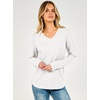 image:imageANRABESS Womens Long Sleeve Waffle Knit Shirts V Neck 2026 Fall Tops Dressy Casual Loose Tunic Basic Tees Winter ClothesWhite