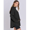 image:imageANRABESS Womens Oversized Hoodie Quarter Zip Sweatshirts 2026 Fall Winter Tunic Pullover Top Trendy Teen Girls Preppy ClothesBlack