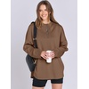 image:imageANRABESS Womens Oversized Hoodie Quarter Zip Sweatshirts 2026 Fall Winter Tunic Pullover Top Trendy Teen Girls Preppy ClothesBrown