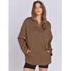 image:imageANRABESS Womens Oversized Hoodie Quarter Zip Sweatshirts 2026 Fall Winter Tunic Pullover Top Trendy Teen Girls Preppy ClothesBrown