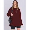 image:imageANRABESS Womens Oversized Hoodie Quarter Zip Sweatshirts 2026 Fall Winter Tunic Pullover Top Trendy Teen Girls Preppy ClothesBurgundy