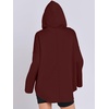 image:imageANRABESS Womens Oversized Hoodie Quarter Zip Sweatshirts 2026 Fall Winter Tunic Pullover Top Trendy Teen Girls Preppy ClothesBurgundy